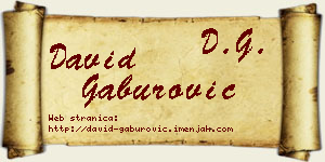 David Gaburović vizit kartica